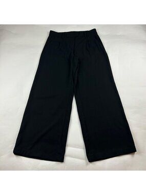 American Eagle Black Pleated Wide Leg Trouser Pant 8R